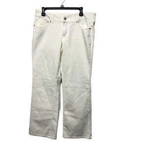 Faded Glory White Bootcut Jeans Womens Size 14P Midrise Tummy Control NEW